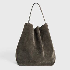 TOTEME Belted suede tote granite